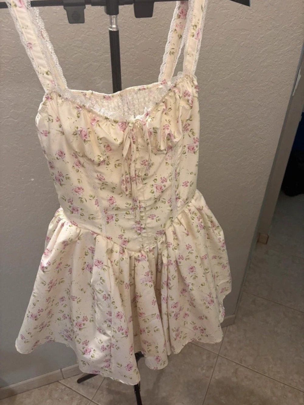 SHEIN Coquette Yellow Floral Ruffle Skater